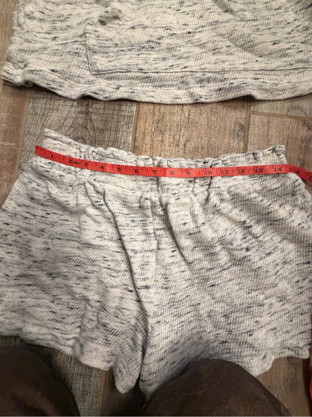 Women’s Marbled Sleeveless Hoodie & Shorts Lounge Set Gray Cozy Matching Set - Picture 9 of 12